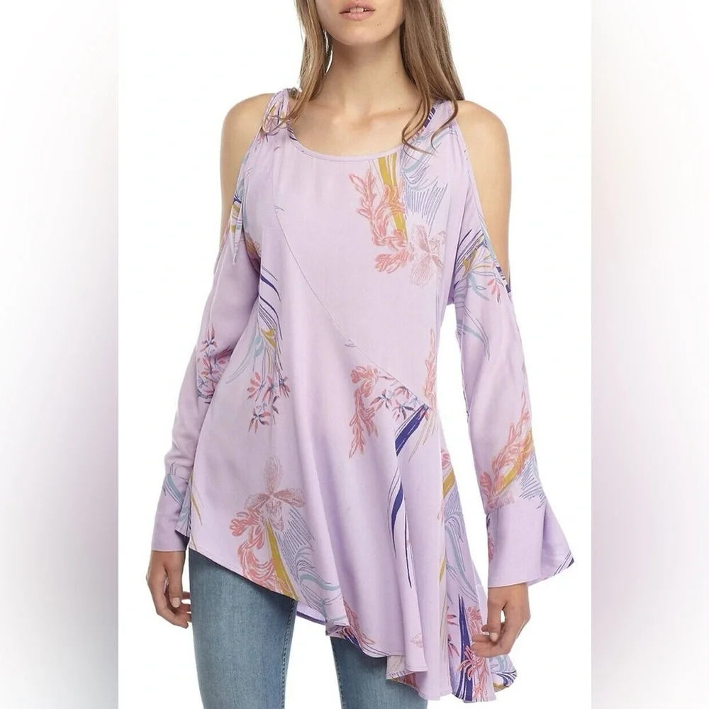 Free People Clear Skies Cold Shoulder Tunic-Lilac
